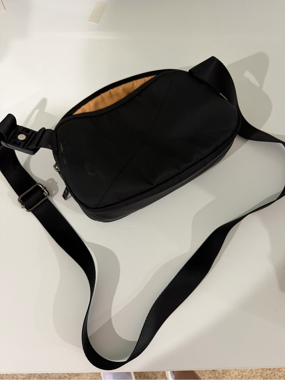 Nomad Lane Tomodachi Large Black Crossbody Sling Bag with Tan Interior
